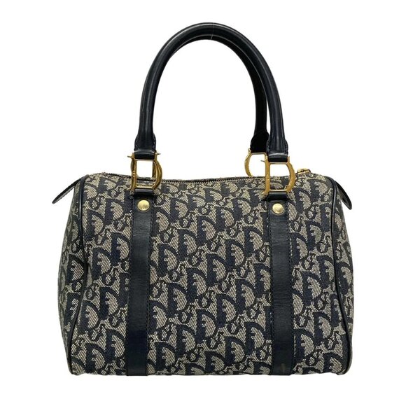 Auth DIOR/ChristianDior Trotteur Navy Cream PVC Patent Leather Handbag - Picture 2 of 16